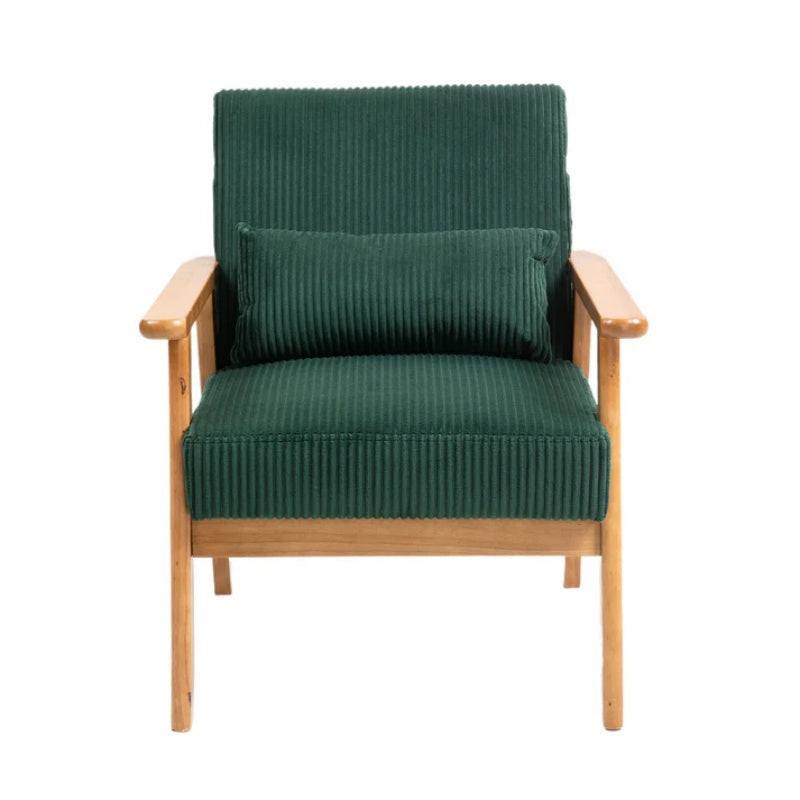 Leisure Chair with Solid Wood Armrest and Feet, Leisure chair, wood frame, velvet, solid rubber wood legs, Mid-Century Modern Accent chair, for Living Room Bedroom Studio chair,Two packs-海智集-Default-