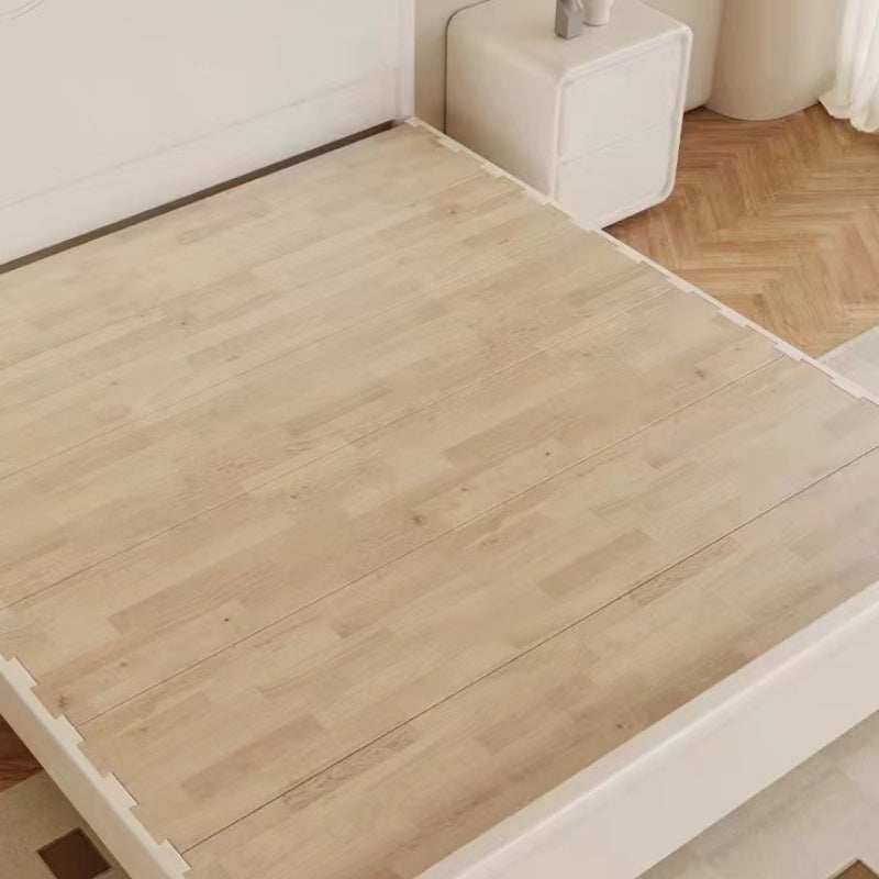 Yi Ran Ju Series Rubber Wood Log Style Cream Style Minimalist Style Soft-backed Solid Wood Bed 1810 (Including Oak Bed Board)-海智集-