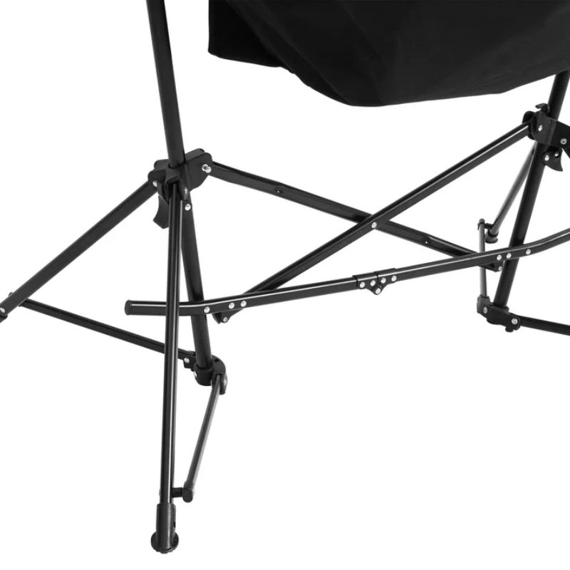 Hammock Camping Chair, Folding Portable Rocking Chair, Aluminum Alloy Adjustable Back Swinging Chair with Pillow Cup Holder, Recliner with Carry Bag for Outdoor Travel Lawn Backyard, Khaki (2pcs)-海智集-Default-