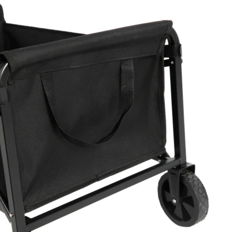 Lightweight Portable Heavy Duty Folding Beach Wagons with Wheels - Outdoor Utility Carts for Grocery, Camping, Shopping, Sports, Garden with Large Capacity-Black-海智集-Default-