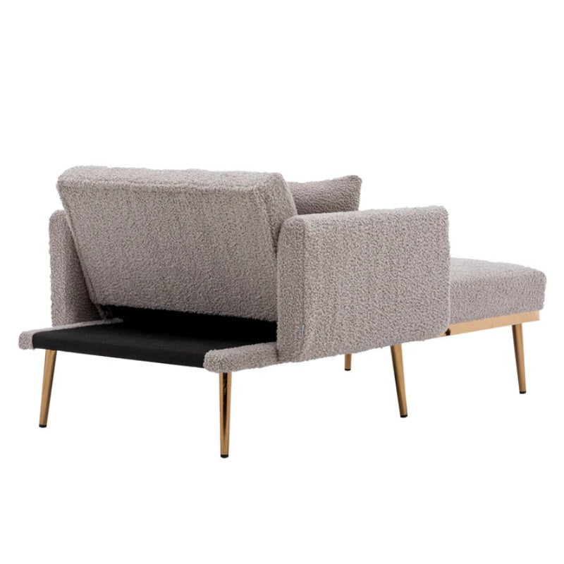 COOLMORE fashionable and classic style chaise lounge chair / accent chair for Living Room, bedroom (Grey Teddy)-海智集-Default-