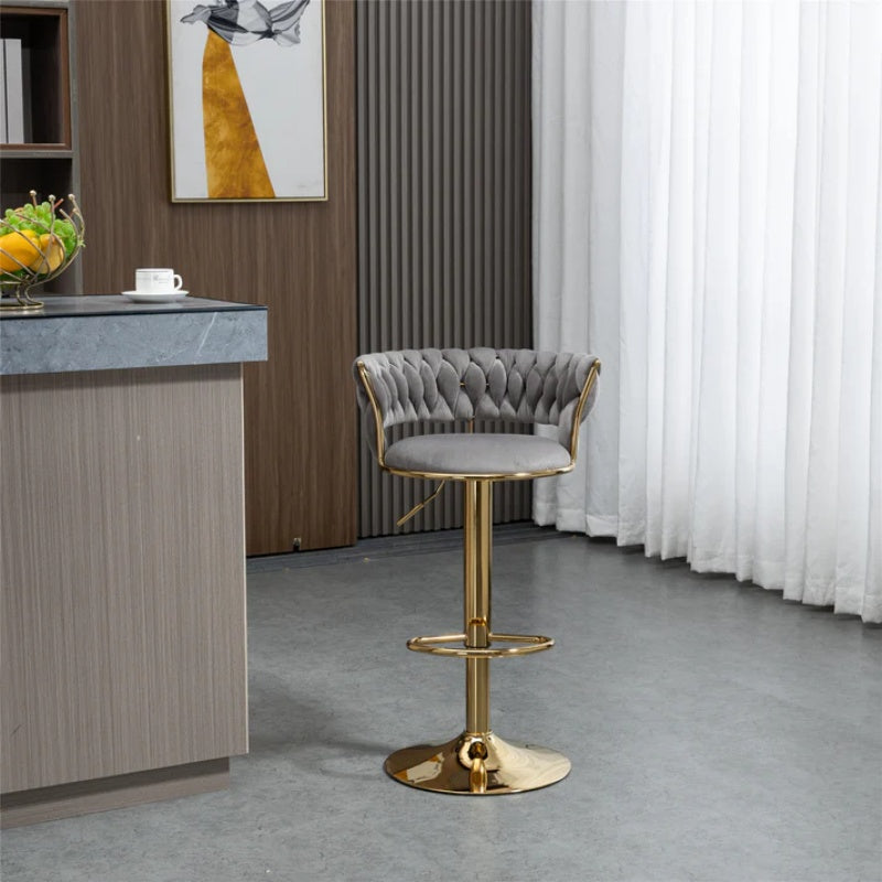 COOLMORE Swivel Bar Stools Adjustable Counter Height Chairs with Footrest for Kitchen, Dining Room-海智集-Default-