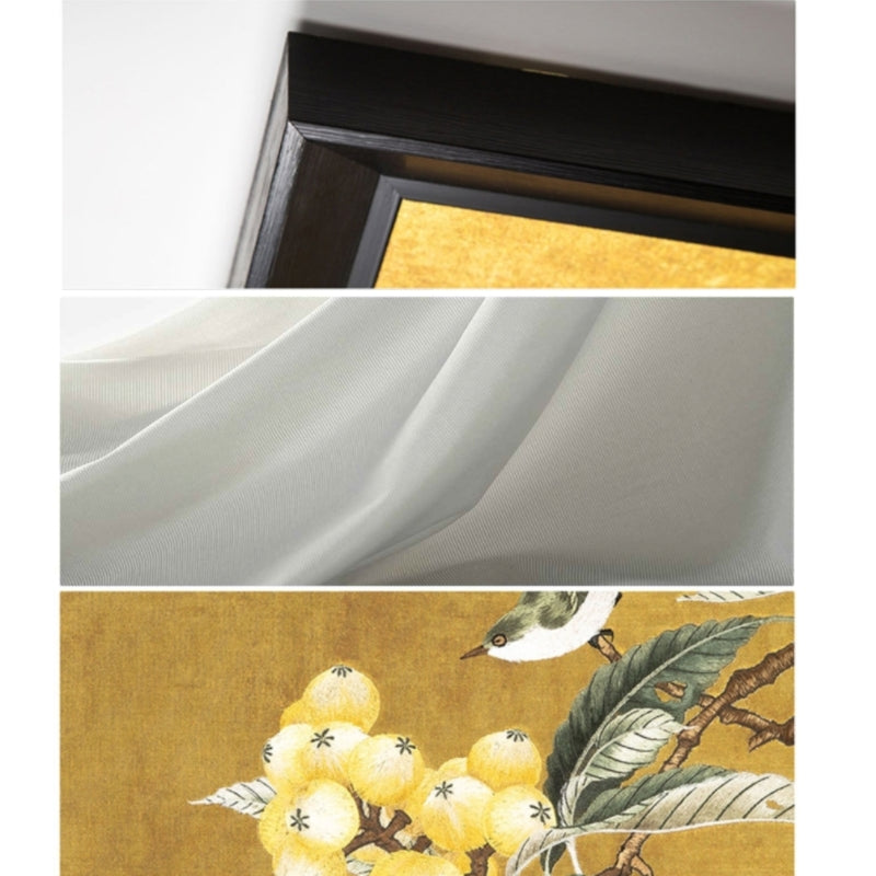 Decorative Art-Loquat and White-Eye Bird Painting-海智集-