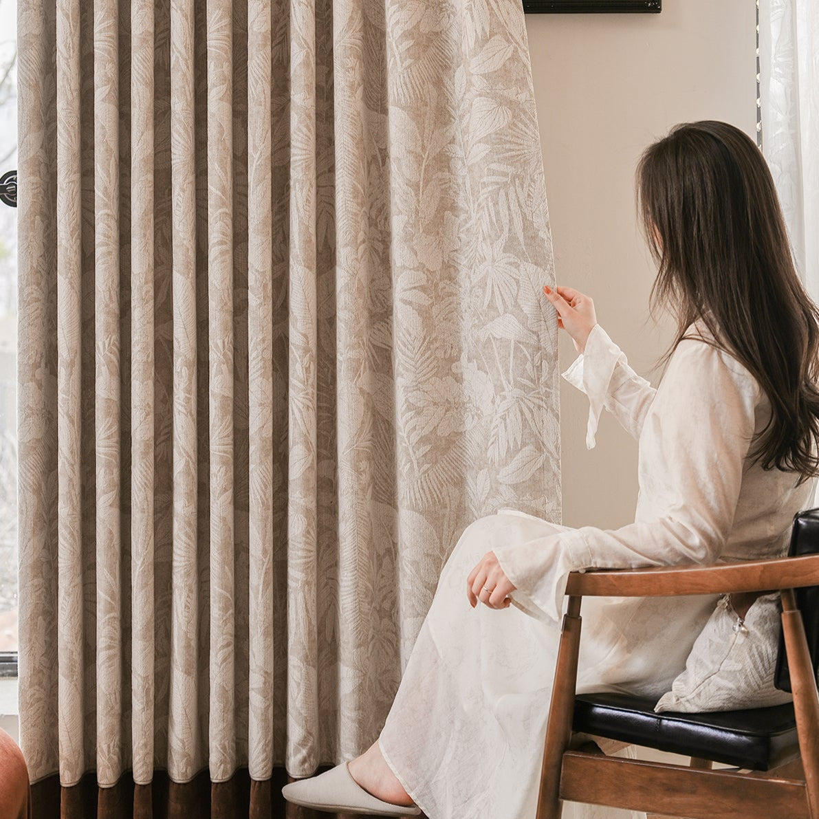 Misty Forest Fairyland Curtain:the artistry of color-woven jacquard meets superior light-blocking performance, softness, and an exquisite drape-海智集-