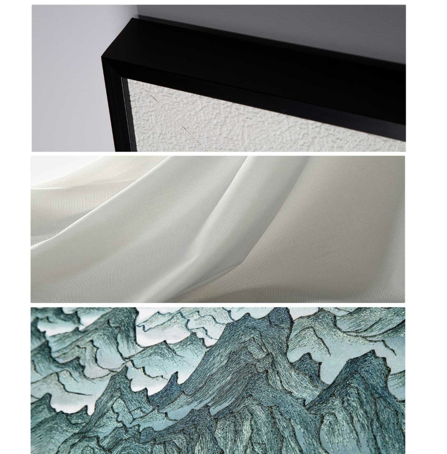 Decorative Art - Living Room & Bedroom Decor - Faux Silk Fabric with Suzhou Embroidery Commanding the Splendor of Mountains and Rivers-海智集-