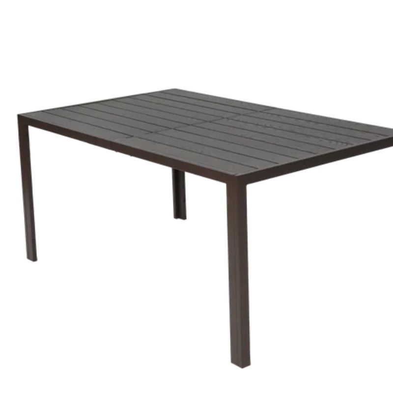 7 Pieces Patio Dining Set, Outdoor Furniture Table and 6 Textilene Chairs, Outdoor Furniture with Rectangular Table and 6 Stackable Chairs Family Conversation Set for Garden Backyard Deck-Brown-海智集-Default-
