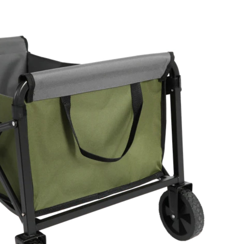 Lightweight Portable Heavy Duty Folding Beach Wagons with Wheels - Outdoor Utility Carts for Grocery, Camping, Shopping, Sports, Garden with Large Capacity -Army green-海智集-Default-