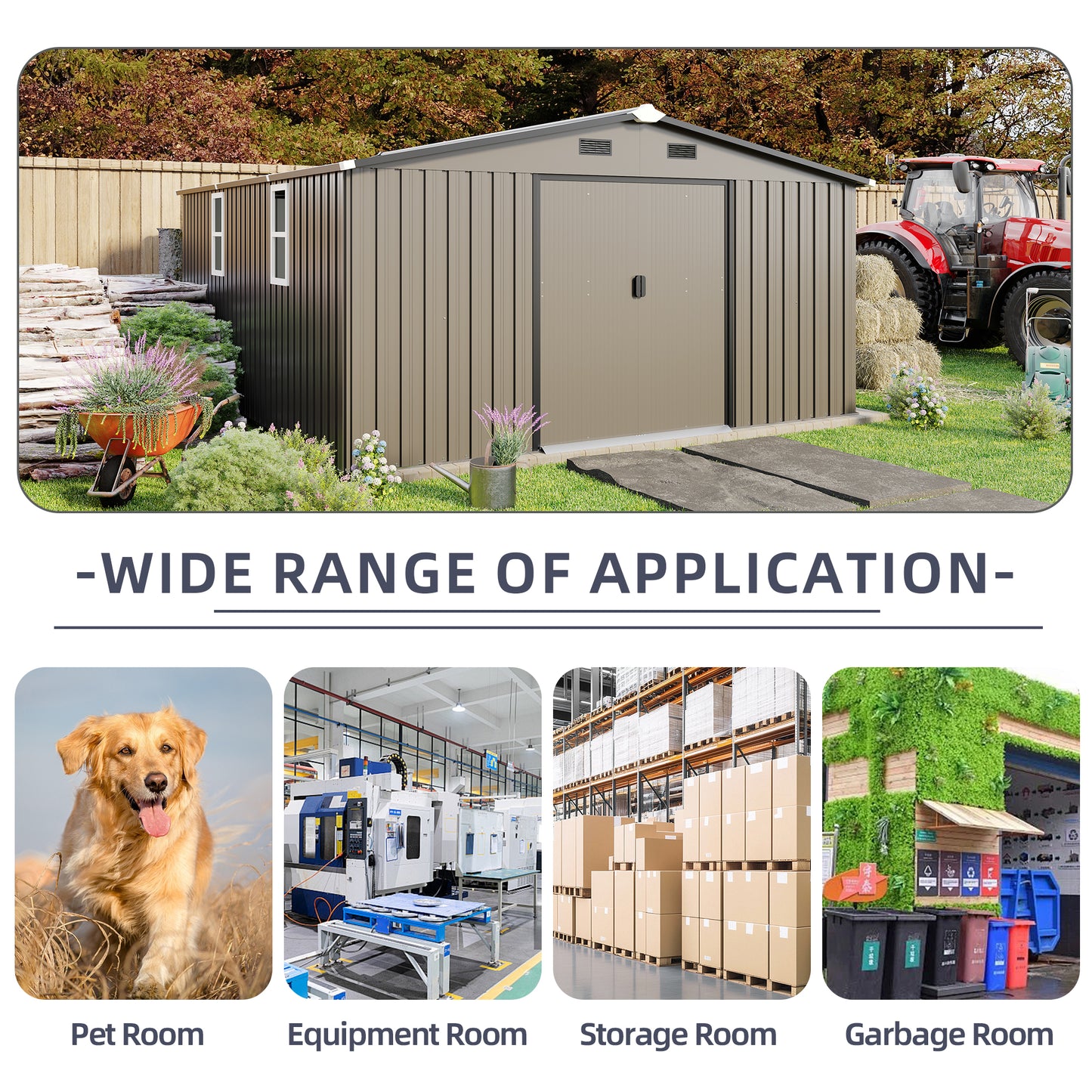 Campcraft 0.25mm color steel plate, surface protective film, Two daylight Windows, A practical and thoughtful gift,two colors can be freely selected storage sheds-海智集-Default-
