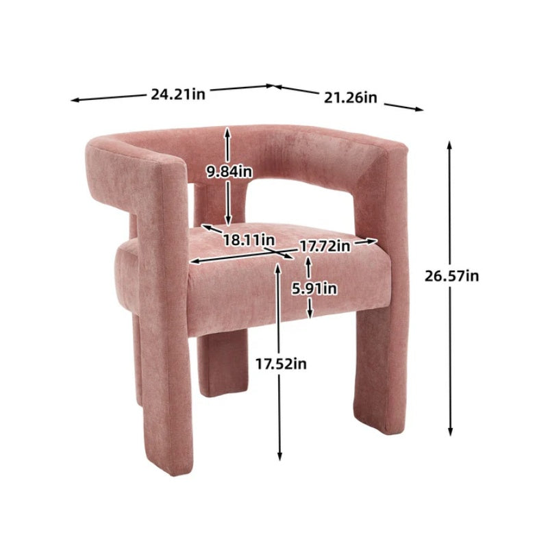 Campcraft Contemporary Designed Fabric Upholstered Accent/Dining Chair /Barrel Side Chairs Kitchen Armchair for Living Room 2PC/SET-海智集-Default-