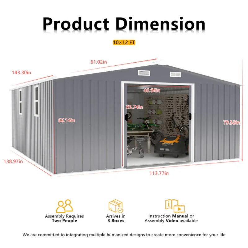 Campcraft 0.25mm color steel plate, surface protective film, Two daylight Windows, A practical and thoughtful gift,two colors can be freely selected storage sheds-海智集-Default-