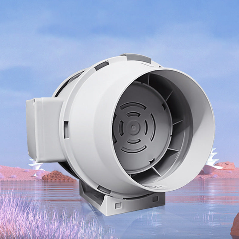 Powerful Duct Fan Axial Centrifugal Silent Bathroom Extractor Fan 10inch 12inch 20inch Ventilation Exhaust Fan-Kitchen & Bathroom-海智集-100 white - free tube, buckle-