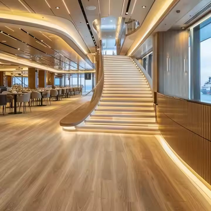 Corak Restoran Mewah Pvc Locking Plank Lantai Kayu Laminasi Pisos Pvc Vinilico Spc Lantai 4mm-6mm