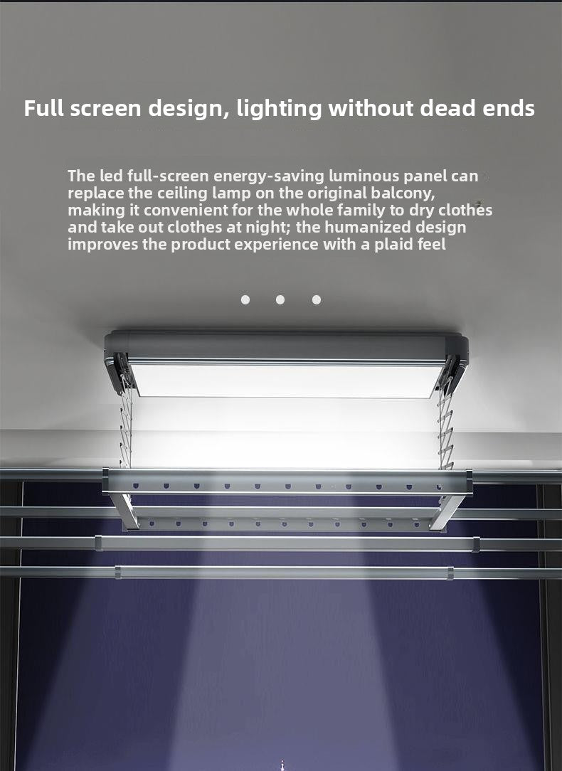 Eight-Generation Ultra-Large Light Full-Screen Light Ultra-Thin Clothes Rack Intelligent Remote Control Automatic Lifting Hidden Clothes Dryer-海智集-