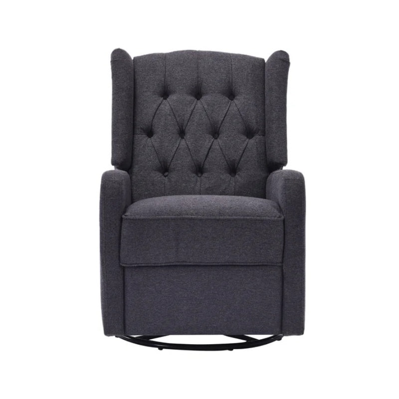 COOLMORE Rocking Recliner Chair,360 Degree Swivel Nursery Rocking Chair,Glider Chair,Modern Small Rocking Swivel Recliner Chair for Bedroom,Living Room Chair Home Theater Seat (Dark Gray)-海智集-Default-