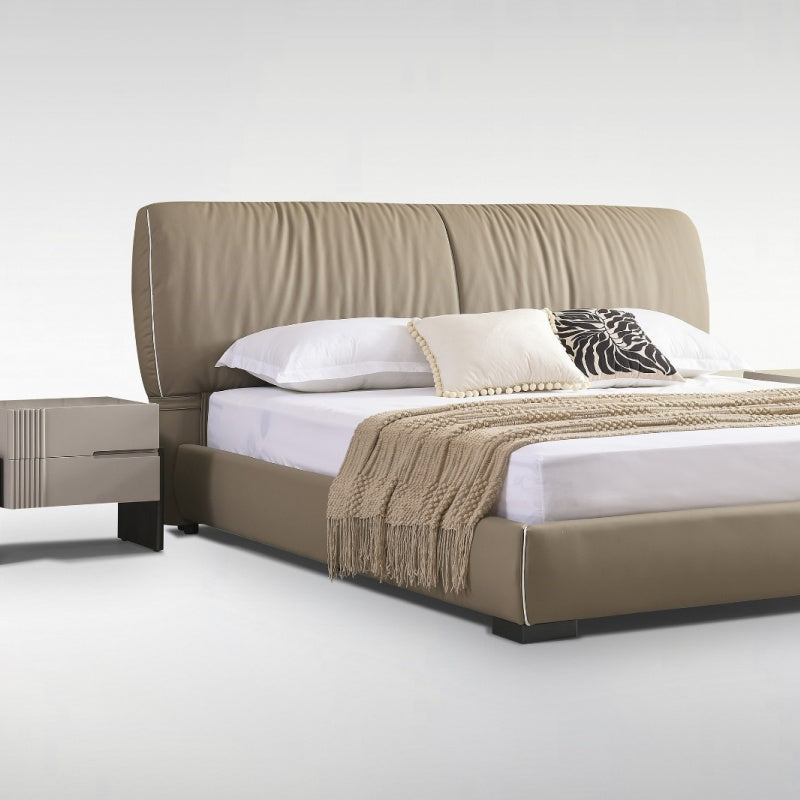 Noise-Free Slatted Base Leather Bed-海智集-