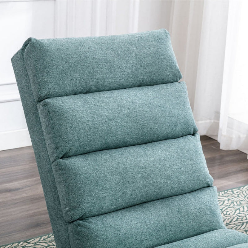 Ergonomic Electric Massage Chaise Lounge with Remote Control, Teal Linen Upholstery, 5 Modes for Relaxation-海智集-Default-