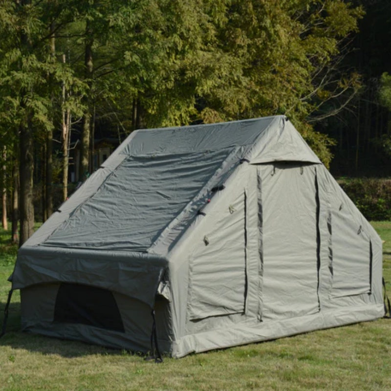 Inflatable Camping Tent Easy Setup 4 Season Glamping Tent with High Performance Inflatable Structure 4-6 Persons Waterproof Windproof Outdoor Self-Supporting Blow up Tent Air Tent Portable House Green-海智集-Default-