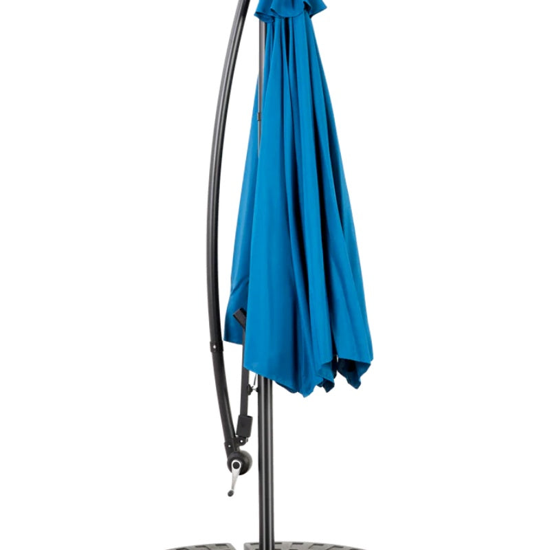 Best Choice Products 10ft Offset Hanging Market Patio Umbrella w/Easy Tilt Adjustment, Polyester Shade, 8 Ribs for Backyard, Poolside - ( Dark blue ) (No Base)-海智集-Default-