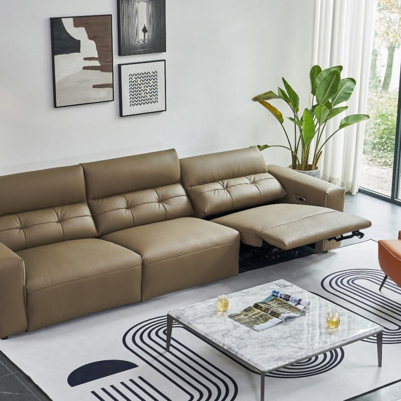 The Italian modern leather living room sofa is luxurious and comfortable-海智集-