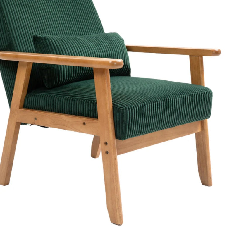 Leisure Chair with Solid Wood Armrest and Feet, Leisure chair, wood frame, velvet, solid rubber wood legs, Mid-Century Modern Accent chair, for Living Room Bedroom Studio chair,Two packs-海智集-Default-