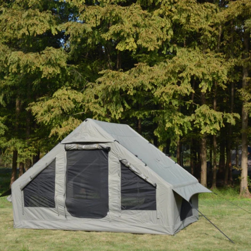 Inflatable Camping Tent Easy Setup 4 Season Glamping Tent with High Performance Inflatable Structure 4-6 Persons Waterproof Windproof Outdoor Self-Supporting Blow up Tent Air Tent Portable House Green-海智集-Default-