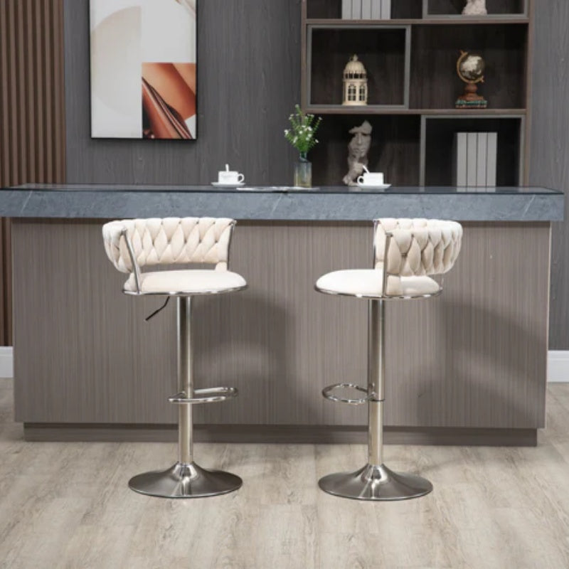 COOLMORE Swivel Bar Stools Set of 2 Adjustable Counter Height Chairs with Footrest for Kitchen, Dining Room 2PC/SET-海智集-Default-