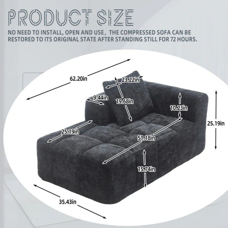 UNITED WE WIN Chenille Loveseat Sofa,Minimalist Modular Couches Sleeper for Living Room Bedroom Apartment Lounge-海智集-Default-