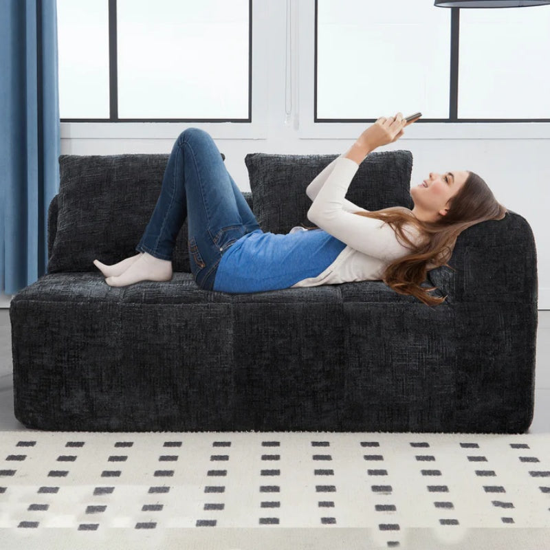 UNITED WE WIN Chenille Loveseat Sofa,Minimalist Modular Couches Sleeper for Living Room Bedroom Apartment Lounge-海智集-Default-
