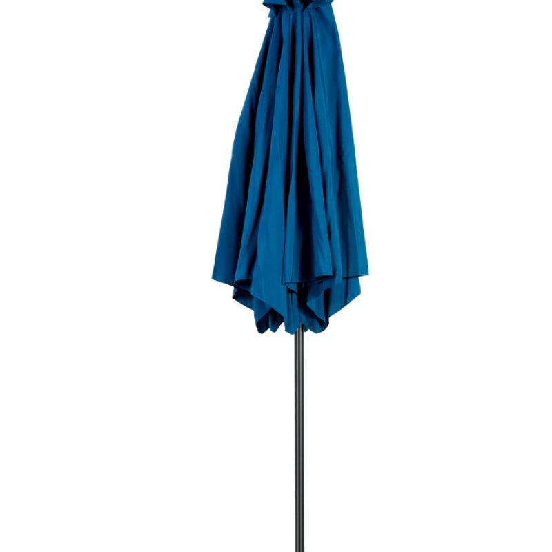 9FT Outdoor Patio Umbrella Outdoor Table Umbrella with Push Button Tilt and Crank, Market Umbrella 6 Sturdy Ribs , Deck, Backyard, Pool (Base Not Included) - ( Dark blue )-海智集-Default-