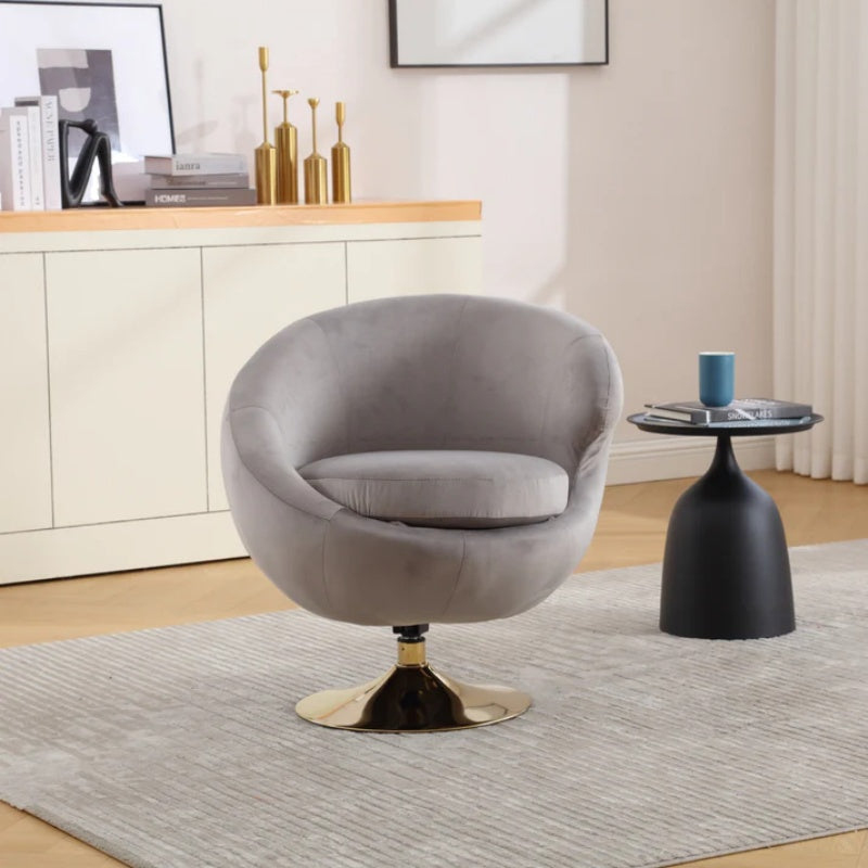 360 Degree Swivel Cuddle Barrel Accent Chairs, Round Armchairs with Wide Upholstered, Fluffy Fabric Chair for Living Room, Bedroom, Office, Waiting Rooms-海智集-Default-