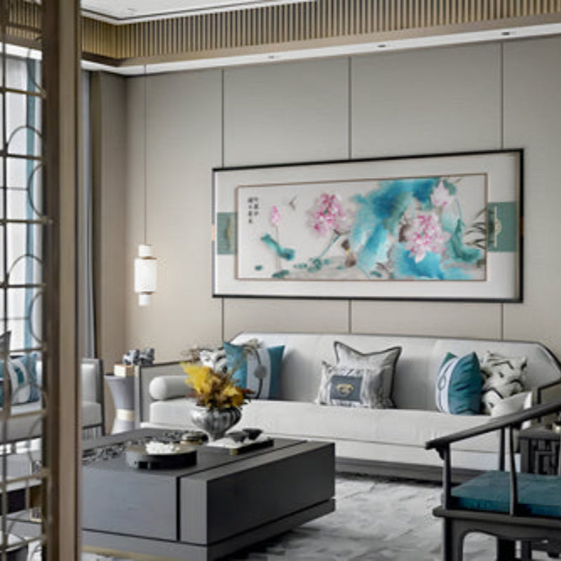 Chinese Flower&Bird Painting - New Style Ink Wash Canvas for Living Room, Handmade Oriental Art-海智集-