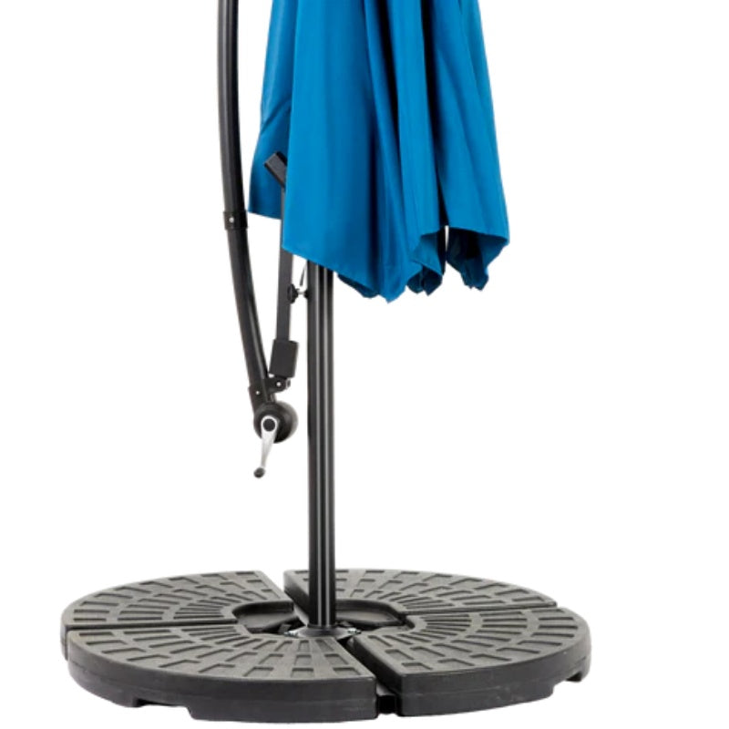 Best Choice Products 10ft Offset Hanging Market Patio Umbrella w/Easy Tilt Adjustment, Polyester Shade, 8 Ribs for Backyard, Poolside - ( Dark blue ) (No Base)-海智集-Default-