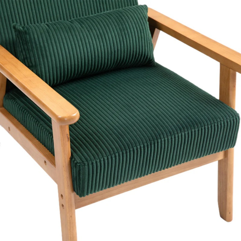 Leisure Chair with Solid Wood Armrest and Feet, Leisure chair, wood frame, velvet, solid rubber wood legs, Mid-Century Modern Accent chair, for Living Room Bedroom Studio chair,Two packs-海智集-Default-
