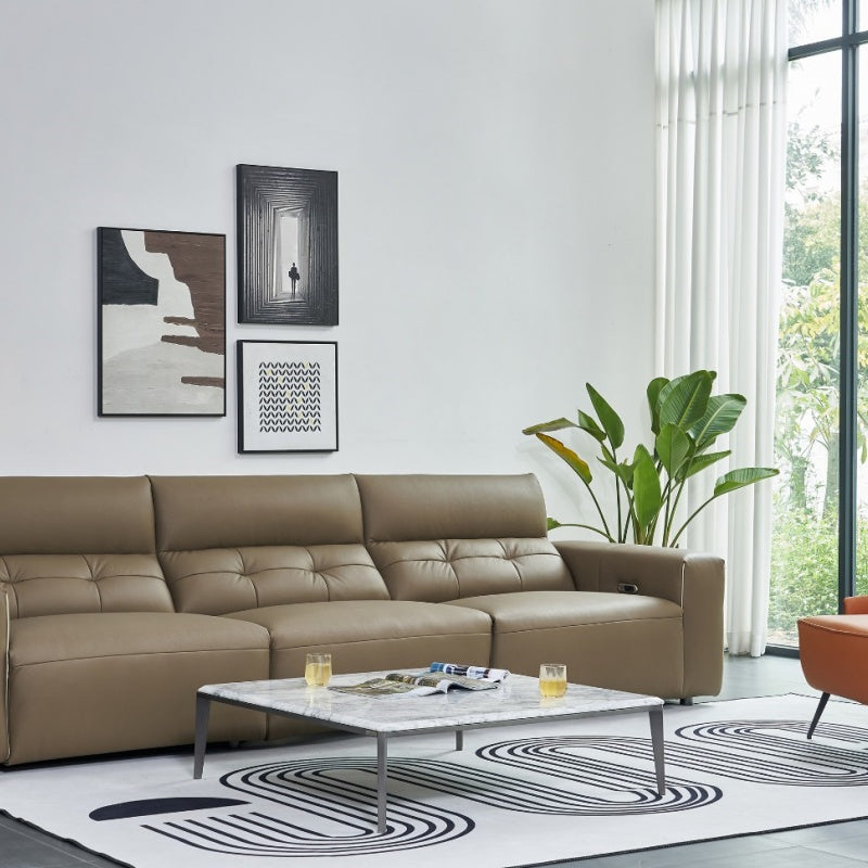The Italian modern leather living room sofa is luxurious and comfortable-海智集-