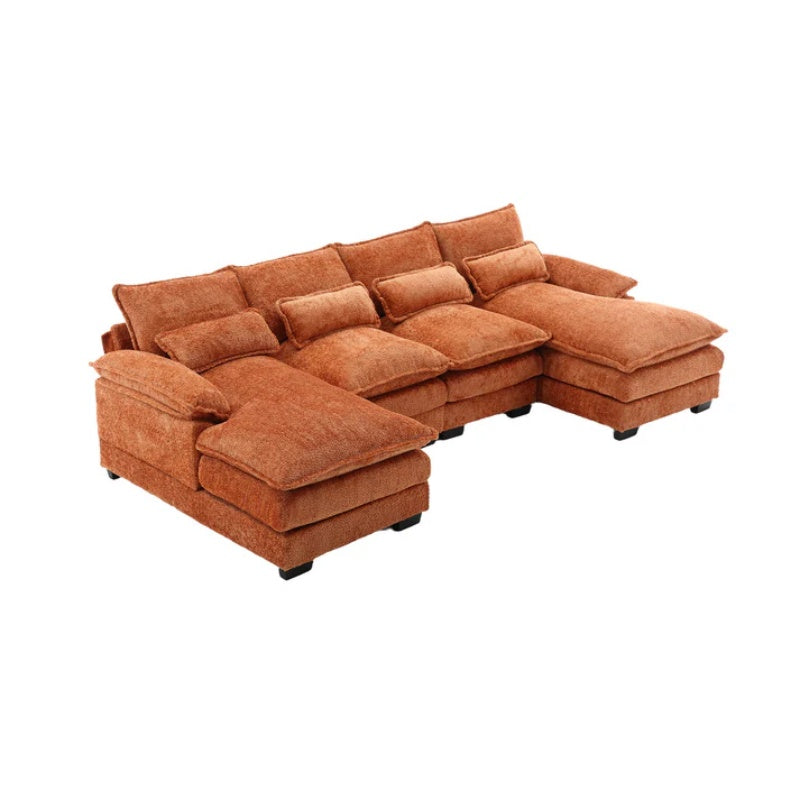 UNITED WE WIN Modern Large chenille Fabric U-Shape Sectional Sofa-海智集-Default-