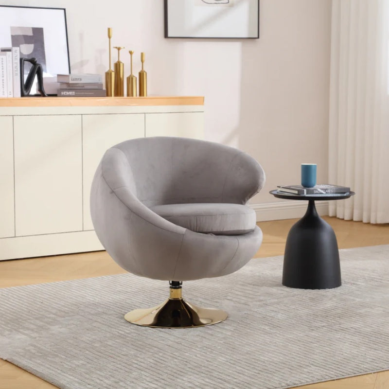 360 Degree Swivel Cuddle Barrel Accent Chairs, Round Armchairs with Wide Upholstered, Fluffy Fabric Chair for Living Room, Bedroom, Office, Waiting Rooms-海智集-Default-