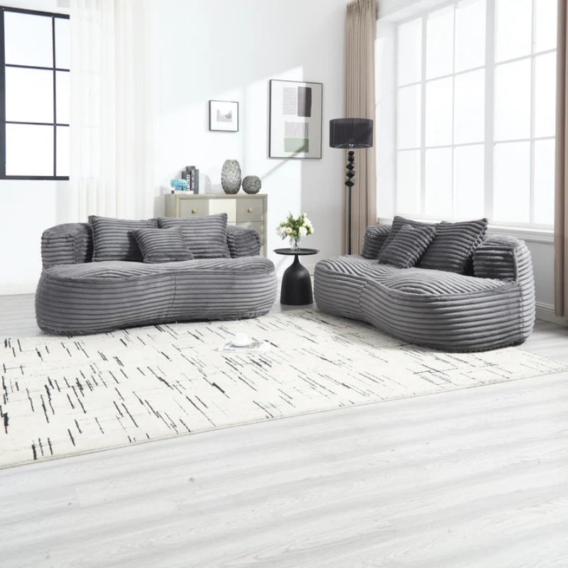 Bean Bag Sofa Lazy Sofa Durable Comfort Lounger High Back Bean Bag Chair Couch for Adults and Kids, Indoor & Outdoor, Dark Gray Corduroy-海智集-Default-