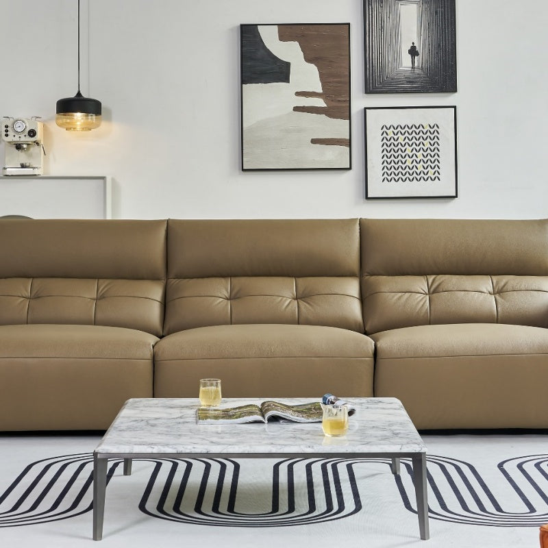 The Italian modern leather living room sofa is luxurious and comfortable-海智集-