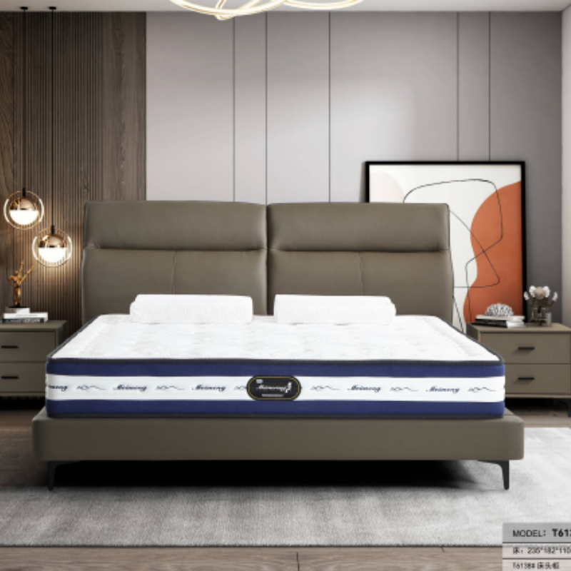 Luo LAN Series Italian Light Luxury Leather Bed T6138#235*182*110 (Single bed without bedside table)-海智集-