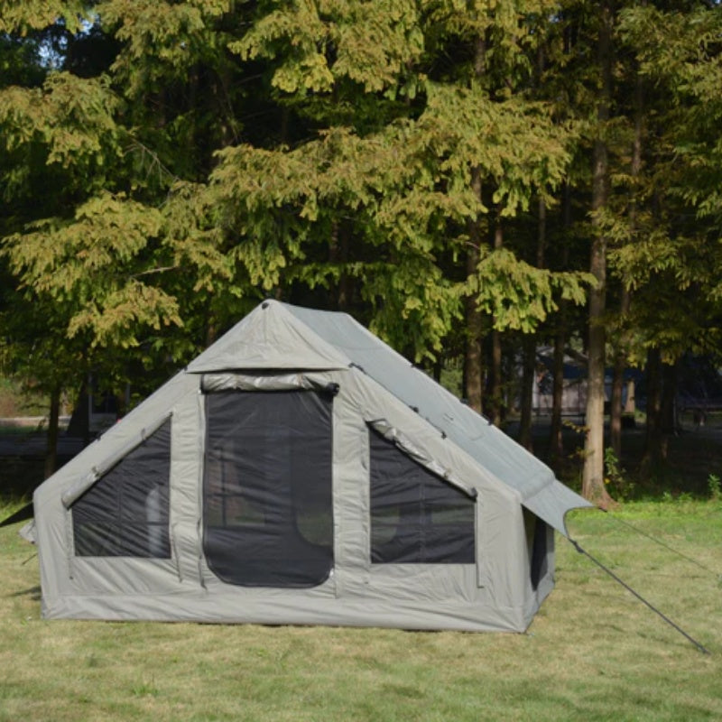 Inflatable Camping Tent Easy Setup 4 Season Glamping Tent with High Performance Inflatable Structure 4-6 Persons Waterproof Windproof Outdoor Self-Supporting Blow up Tent Air Tent Portable House Green-海智集-Default-