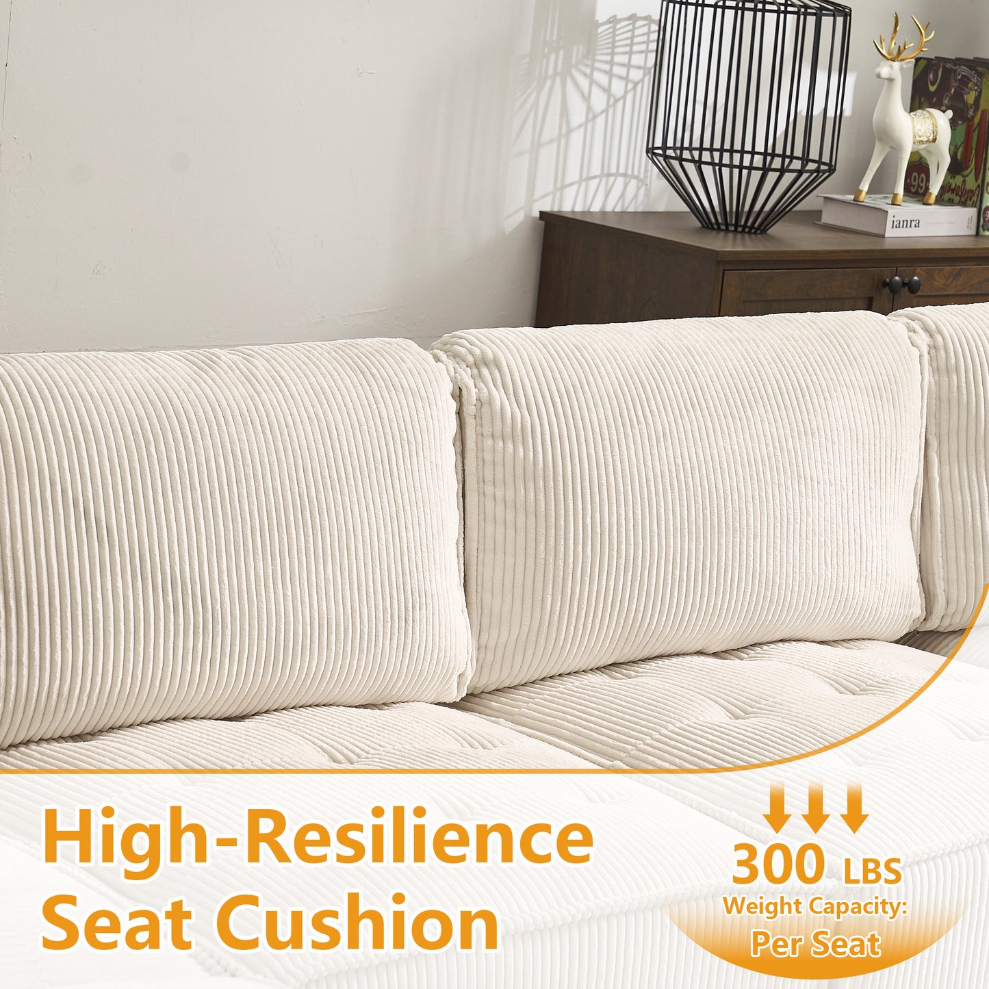 UNITED WE WIN Modular Sectional Sofa U Shaped Modular Couch with Reversible Chaise Modular Sofa Sectional Couch,6- Seat Convertible Sofa,Fit for Living Room-海智集-Default-