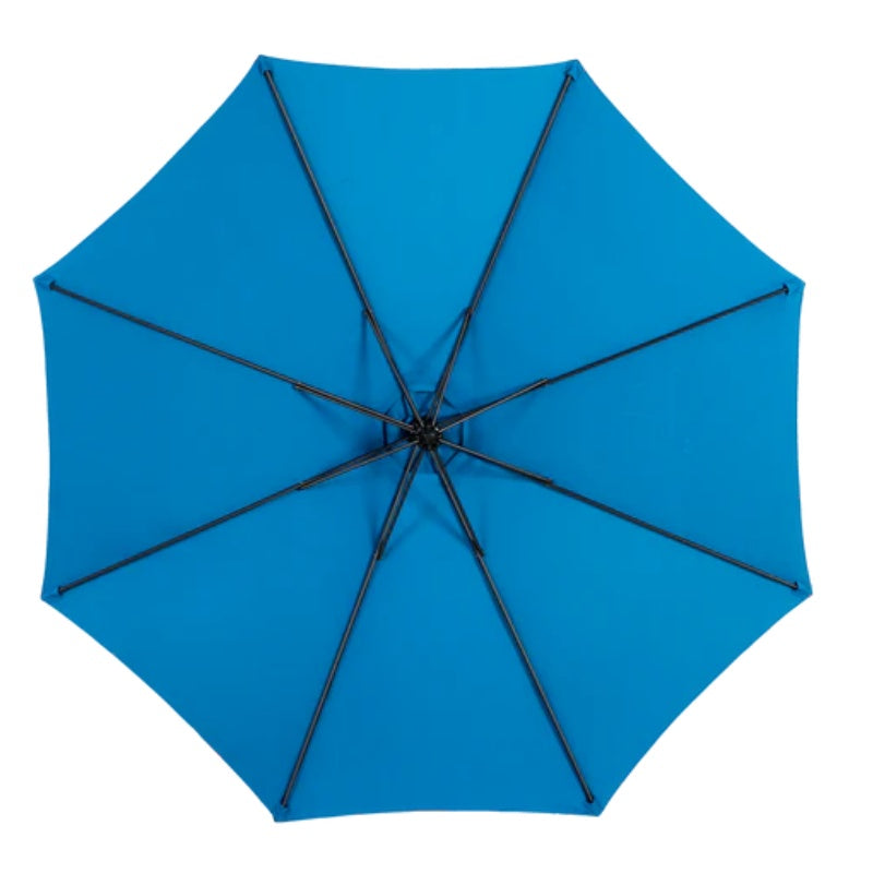 Best Choice Products 10ft Offset Hanging Market Patio Umbrella w/Easy Tilt Adjustment, Polyester Shade, 8 Ribs for Backyard, Poolside - ( Dark blue ) (No Base)-海智集-Default-