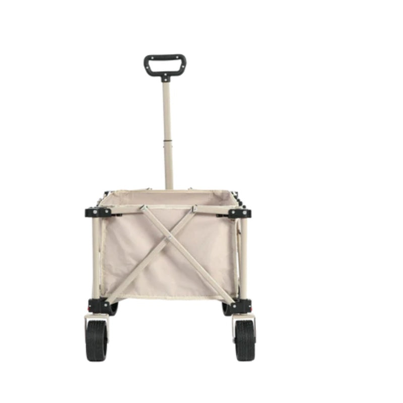 Folding Wagon Carts,Folding Wagon Cart with All Terrain Wheels,Heavy Duty Garden Carts with Adjustable Handle,Outdoor Utility Wagon for Camping Shopping Sports Fishing Beige-海智集-Default-