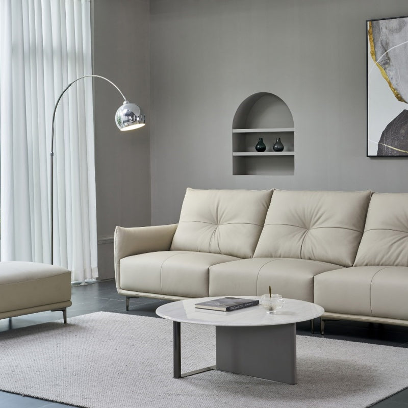 The genuine leather sofa in the hotel is light luxury and easy to clean-海智集-