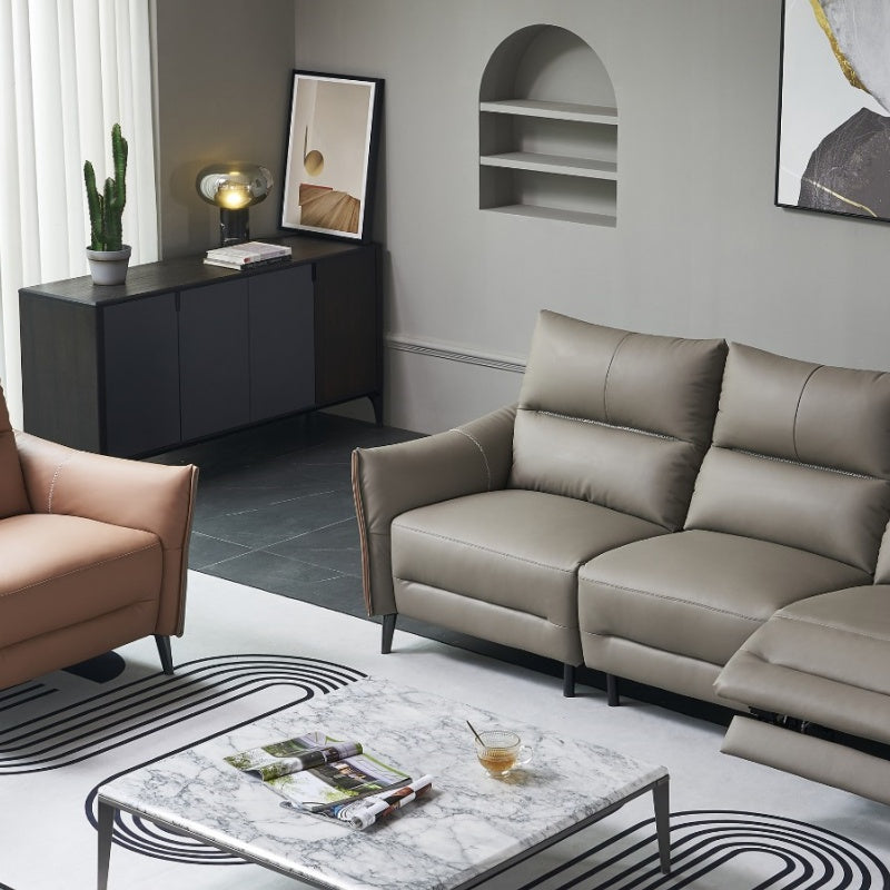 Luo LAN SeriesLeather Sofa, Italian Light Luxury Four-seater G37-海智集-