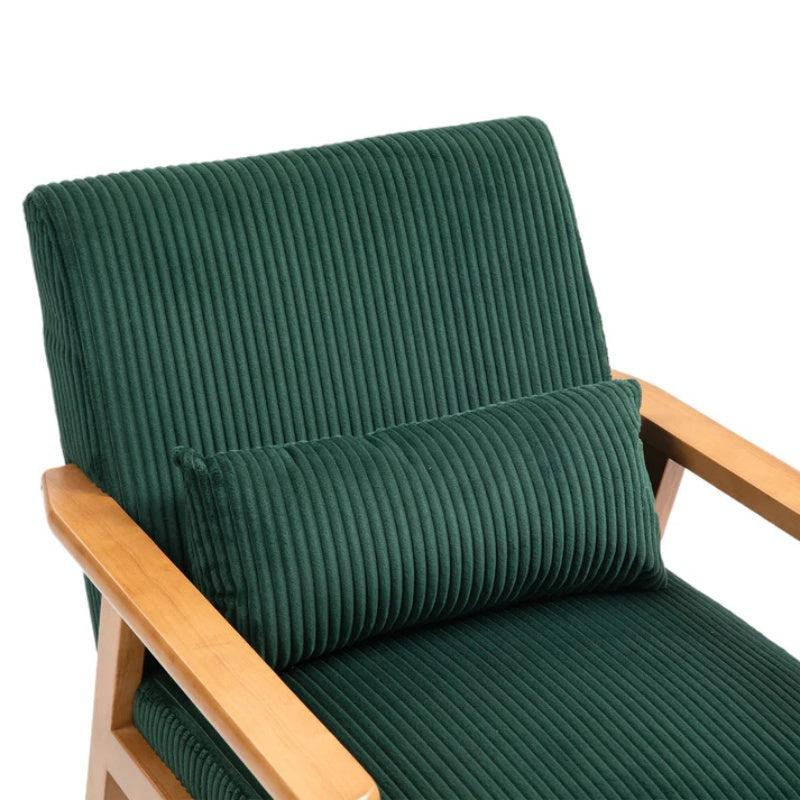 Leisure Chair with Solid Wood Armrest and Feet, Leisure chair, wood frame, velvet, solid rubber wood legs, Mid-Century Modern Accent chair, for Living Room Bedroom Studio chair,Two packs-海智集-Default-