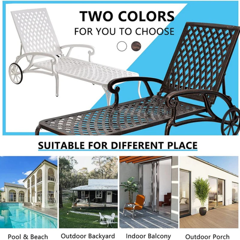 Aluminium Cast lounge chair 1pcs brown-海智集-Default-