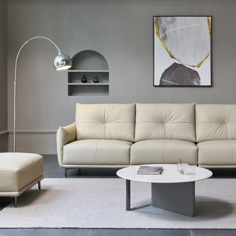 The genuine leather sofa in the hotel is light luxury and easy to clean-海智集-