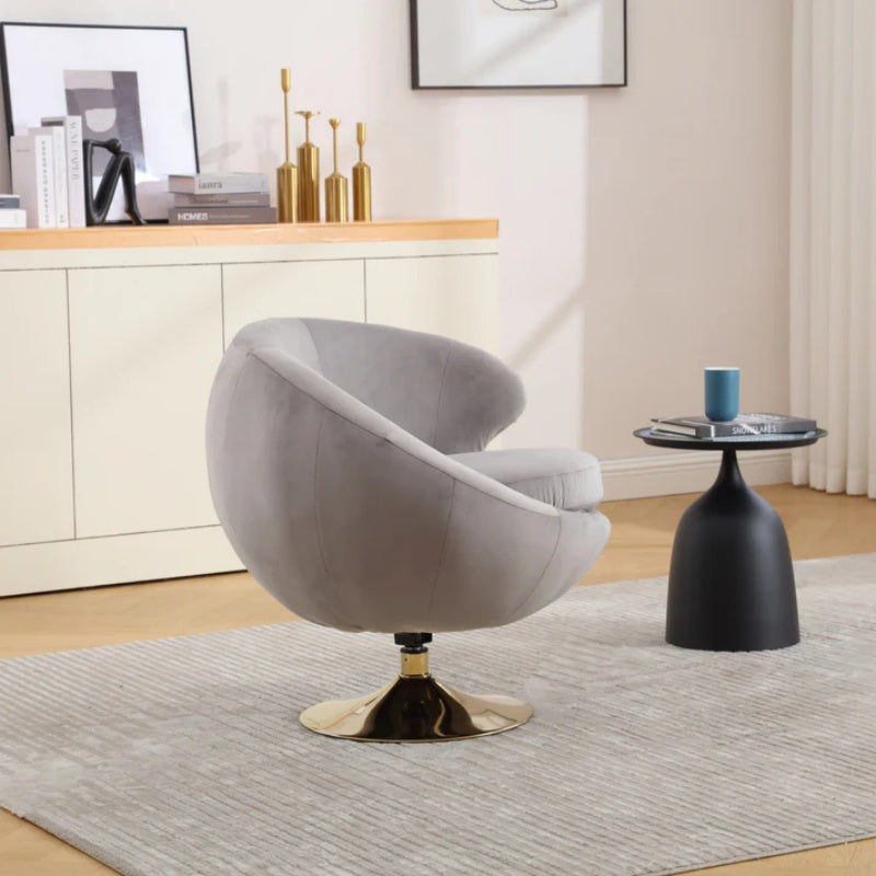 360 Degree Swivel Cuddle Barrel Accent Chairs, Round Armchairs with Wide Upholstered, Fluffy Fabric Chair for Living Room, Bedroom, Office, Waiting Rooms-海智集-Default-