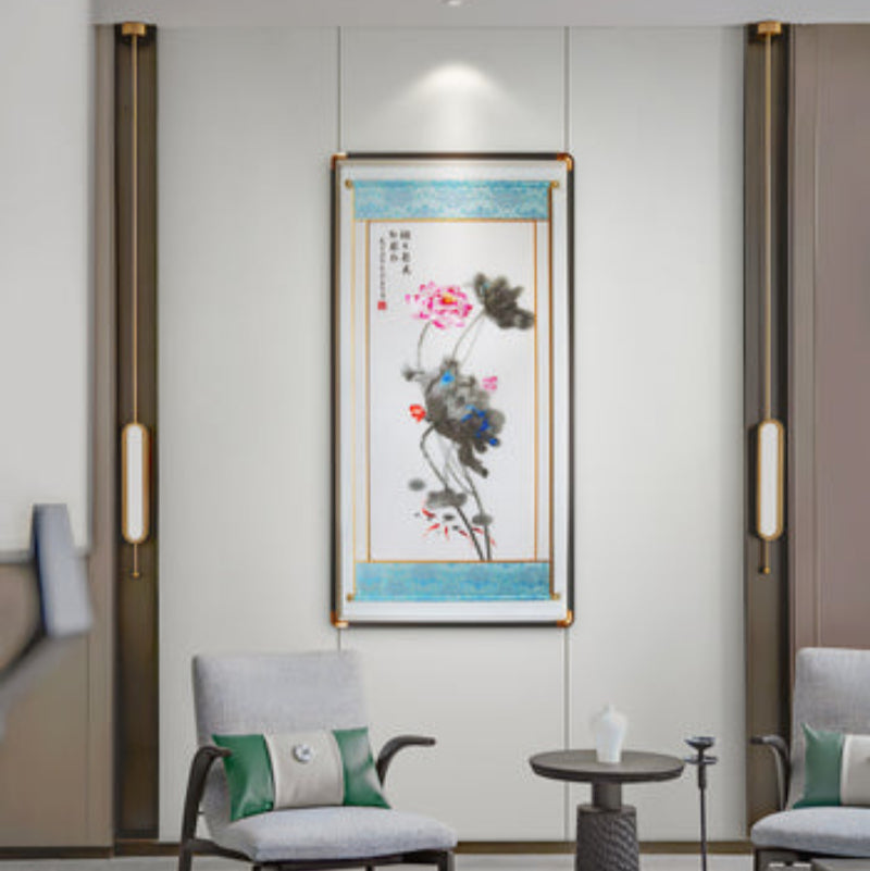 Chinese Flower&Bird Painting - New Style Ink Wash Canvas for Living Room, Handmade Oriental Art-海智集-
